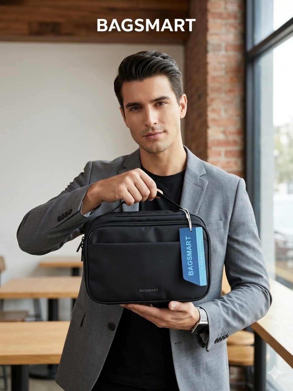 Bagsmart Black Travel Carry Case - Compact Organizer